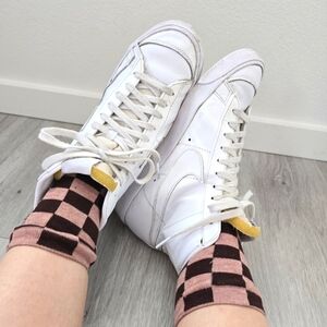 Nike | Blazer '77 Vintage white leather sporty hi-top sneakers | WMS 8